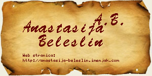 Anastasija Beleslin vizit kartica